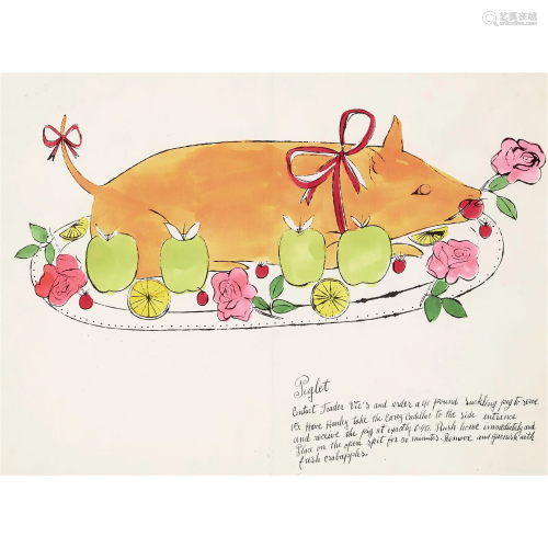 Andy Warhol (1928-1987); Piglet, from Wild Raspberries;