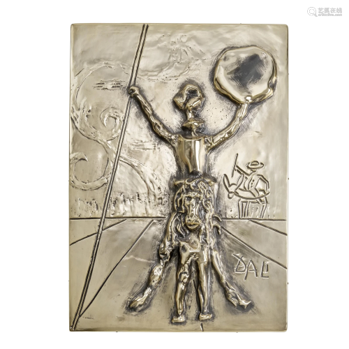 Salvador Dalí (1904-1989); Don Quixote Bas Relief (Gold);