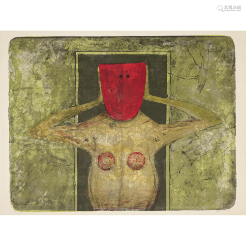 Rufino Tamayo (1899-1991); Masque Rouge (Red Mask), from Muj...