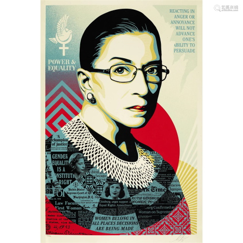 Shepard Fairey (born 1970); A Champion of Justice (Ruth Bade...
