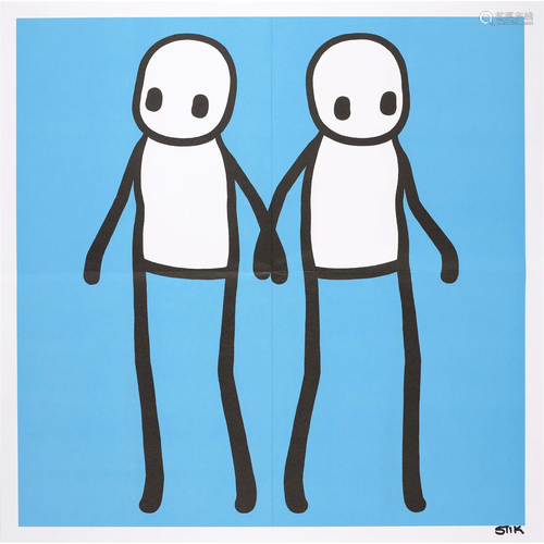 Stik (born 1979); Holdling Hands (Blue);