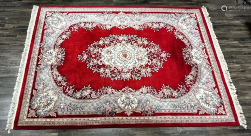 Woven Red Traditional Persian Medallion Floral Area Rug