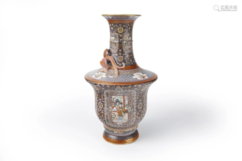 Famille Rose Dragon Figural Vase, Republican Period