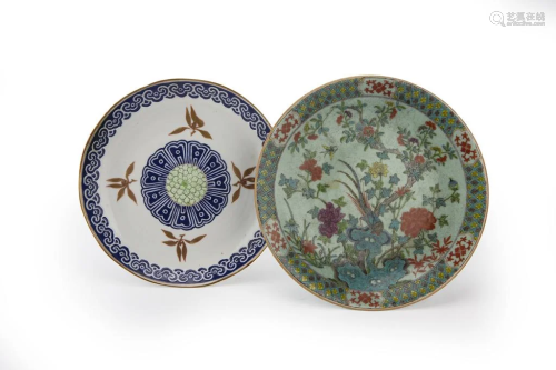 Two Famille Rose Floral Dishes, Qing Dynasty