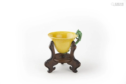 Yellow Glazed Chilong Jue Cup
