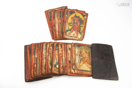 Rare Set of Tsakali Initiation Cards, Tibet, 19th Century