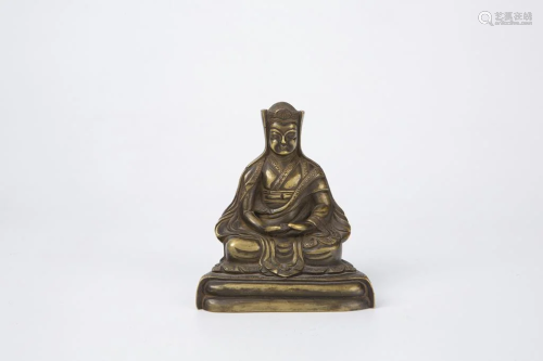 Bronze Figure of Karmapa Lama, 17th-18th Century