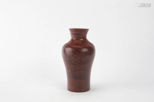 Peking Glass Copying Realgar Baluster Vase, 19th Century