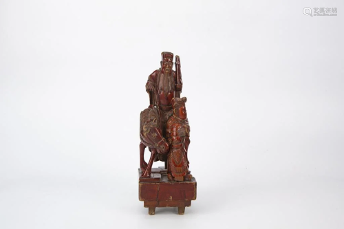 Wood Carved Figural Group Statue