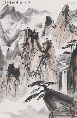 亚明 (1924-2002) 黄山恨云低