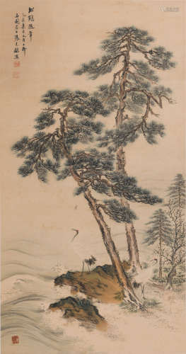 张石园 (1898-1959) 松鹤遐年