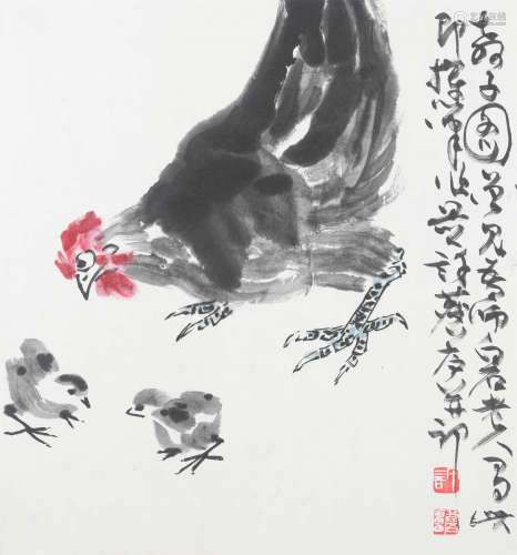 许麟庐 (1916-2011) 教子图