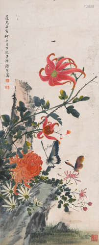 张熊 (1803-1886) 花蝶图