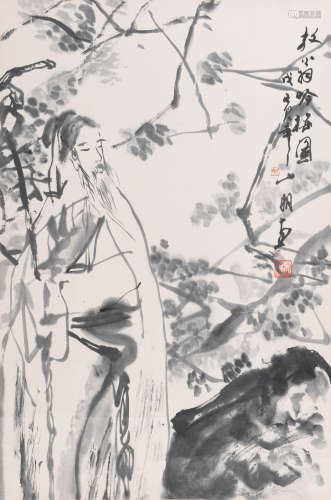 吴山明 (1941-2021) 杜牧吟梅图