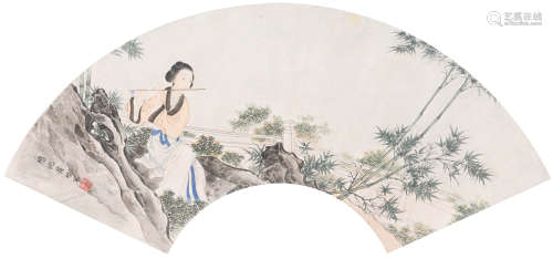 黄均 (1914-2011)竹林仕女图