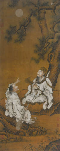 何澄 (1217-1309) 松下论月图