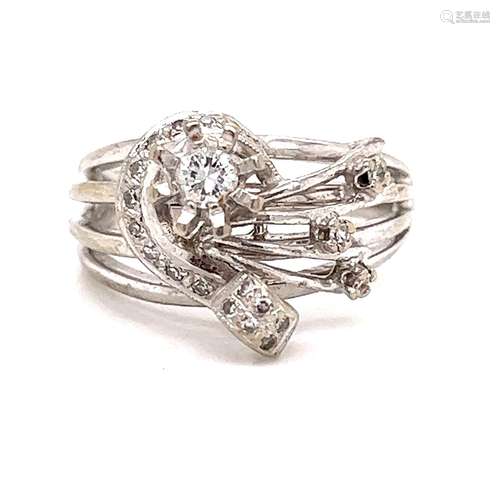 14k Art Deco Diamond Ring