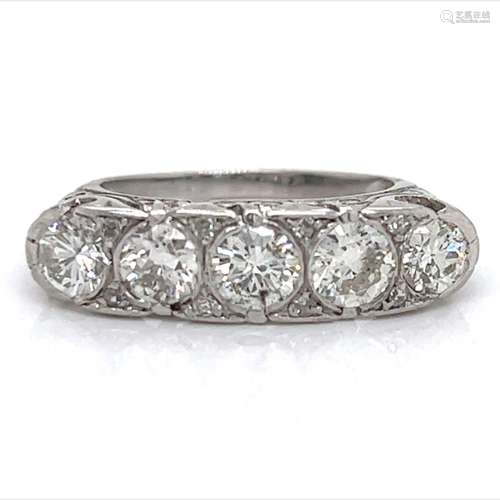 Vintage Platinum 5-stone Diamond Ring