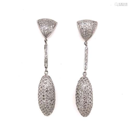 18k Pave Diamond Earring