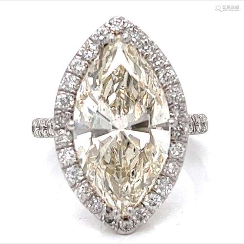 Platinum 6.01 Ct. EGL Certified Diamond Engagement Ring Weig...