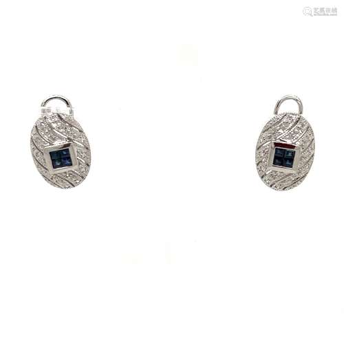 14k Diamond Sapphire Earrings