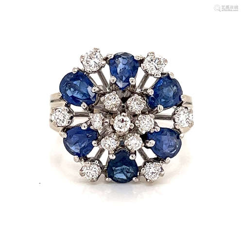 18k Diamond Sapphire Ring 