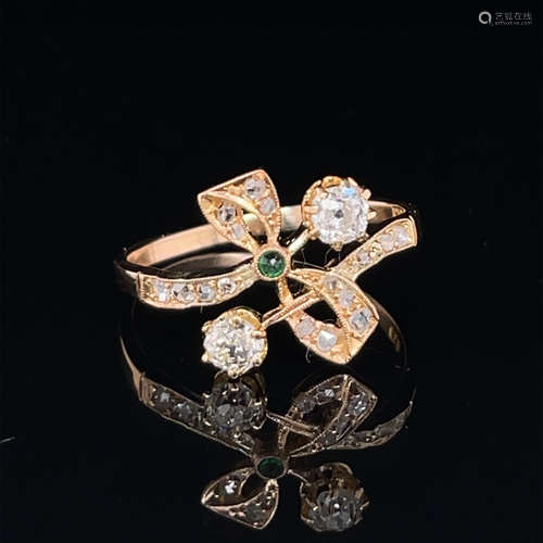 18k Art Nouveau Diamond Ring