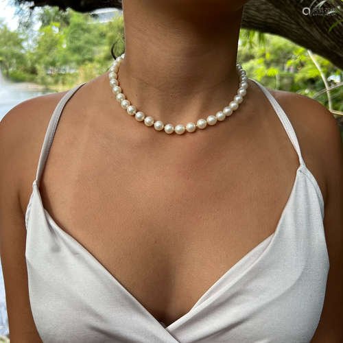 18k Art Deco Pearl Necklace 