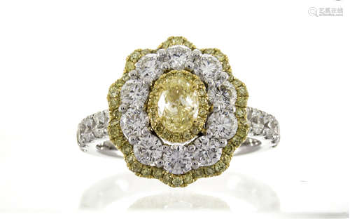 18k Fancy Yellow Diamond Ring