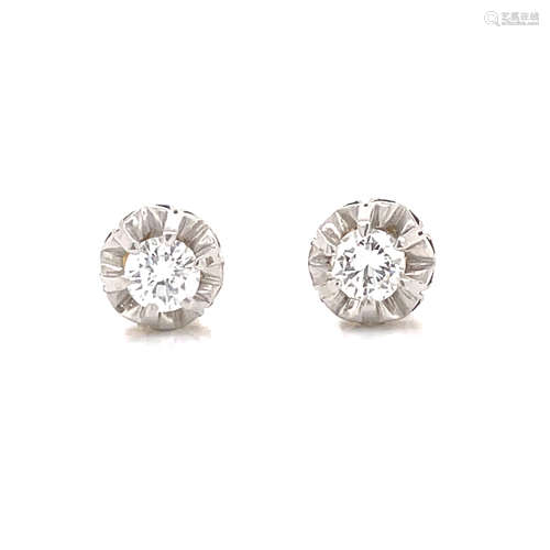 Platinum Art Deco Diamond Studs