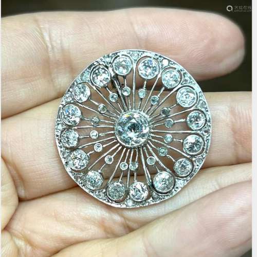 Art Deco Platinum Diamond Brooch