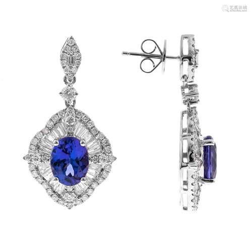 14k Diamond Tanzanite Earrings