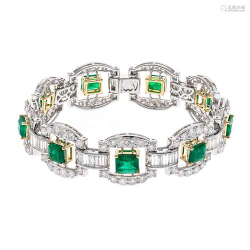 18k Emerald Diamond Bracelet