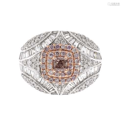 18k Fancy Pink Diamond Ring