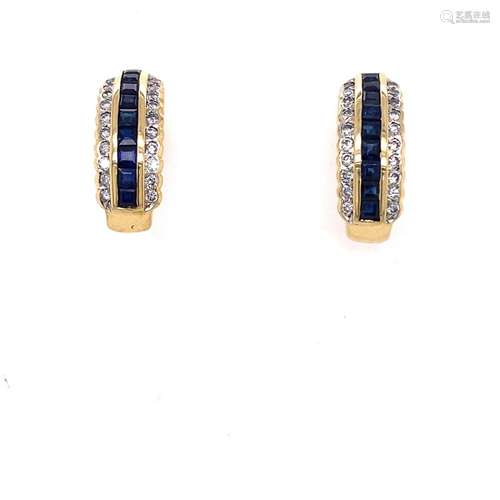 14k Diamond Sapphire Earrings