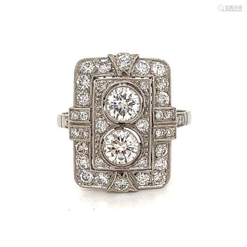 Platinum Art Deco Diamond Ring 