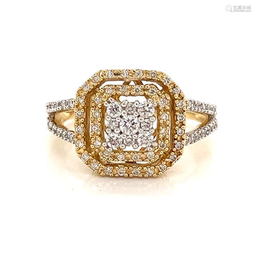 14k Two Tone Diamond Engagement Ring