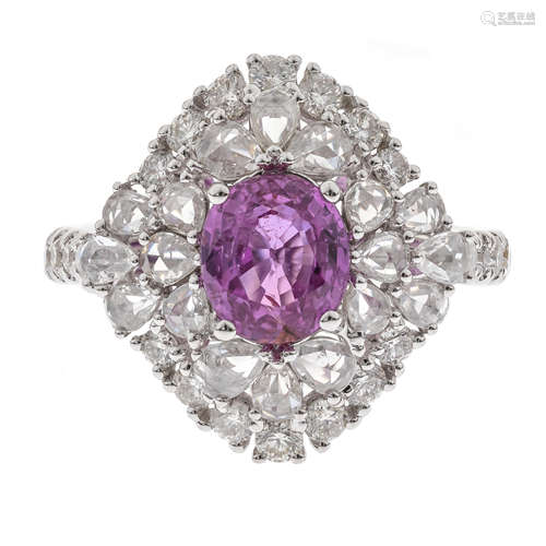 18k Pink Sapphire Ring