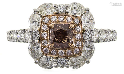 18k Fancy Pink Diamond Ring