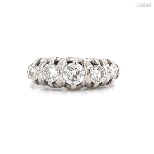 Art Deco Platinum  Diamond Ring 