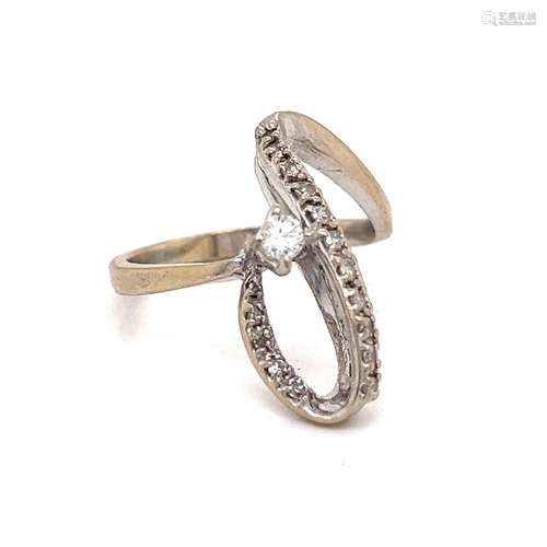 Avant Garde 14k Diamond Ring 