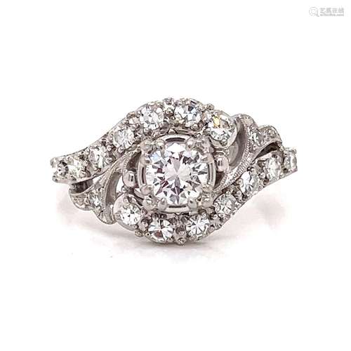 Art Deco Platinum Diamond Ring 