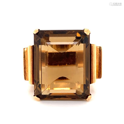 18k Retro Citrine Ring 