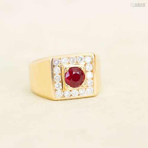 14k Ruby & Diamond Surround Ring