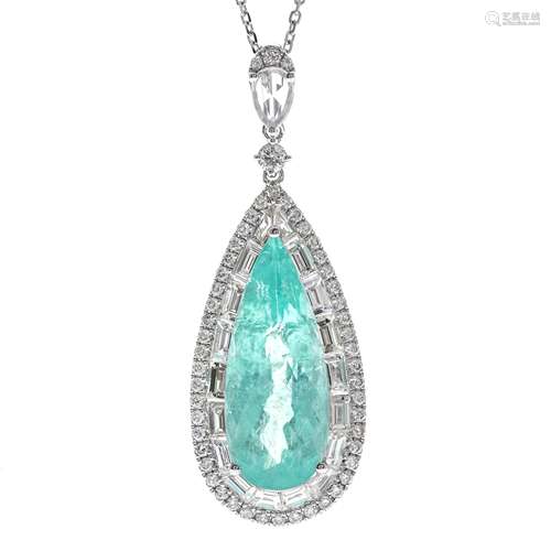 18k Paraiba Tourmaline Pendant 