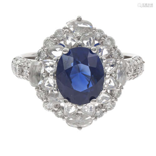 18k Sapphire Diamond  Ring