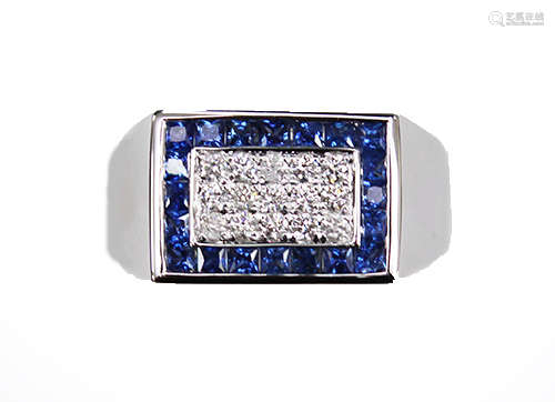 14k Sapphire Diamond Ring 