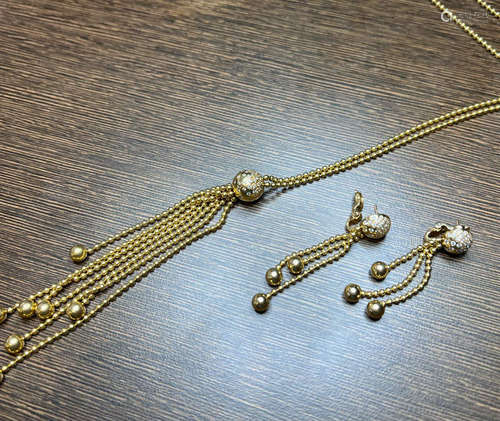 Cartier 18K Yellow Gold Necklace & Earring Set