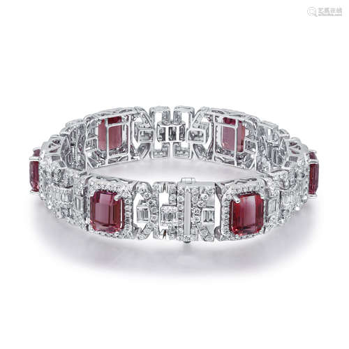 14K Tourmaline Diamond Bracelet