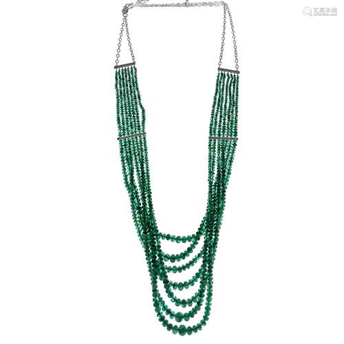 18k Emerald Necklace 